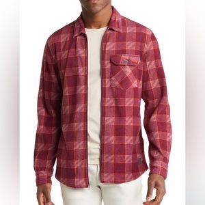 Plaid Microfleece Zip Shirt Jacket by Vintage 1946